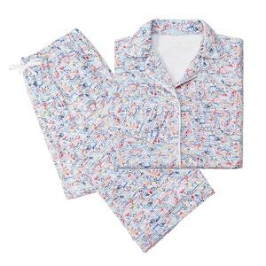 Joy Street Cape Cod Button Front Long Pajama Set Size XS